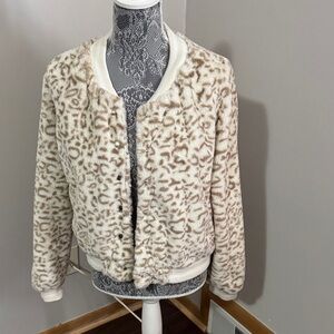 Buddy Love Cream and Brown leopard print Teddy Jacket